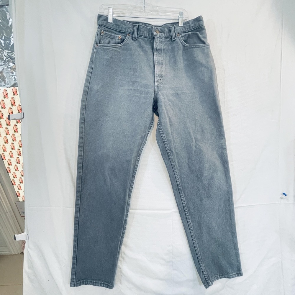 Vtg READ Levis 550 Jeans Men 36x32 Gray Light‎ Wash Relaxed Fit Tapered Leg USA